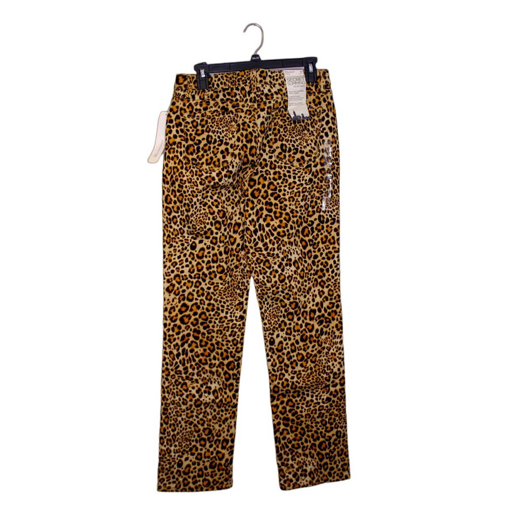 NWT Jones New York Sutton Straight Pants Leopard Print Size 12 - Picture 2 of 3